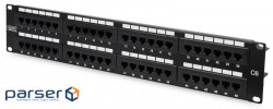 Патч-панель DIGITUS 19" 2U, 48 портів, 6 UTP в комплекті, RAL 9005 (DN-91648U)