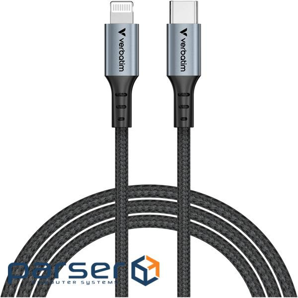 Кабель живлення та синхронізації Verbatim-USB-С- Lightning /120 см-чорний (31844)