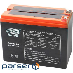 Тягова акумуляторна батарея AGM OUTDO 6-DZM-35 (EVF-35), 12V 35Ah, (223 х 105 х 174), Q1