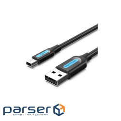 Дата кабель USB 2.0 AM to Mini 5P 1.0m black Vention (COMBF)