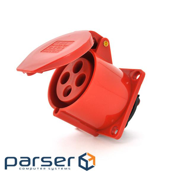 Розетка накладна пряма SF-324, 4 полюса, 3Р + E, 32А , 380V, IP44