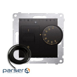 Регулятор температуры Premium с внешним датчиком в комплекте, 16A 230V, антрацит (DRT10Z.02/48)