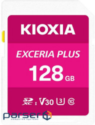 Карта памяти Kioxia Exceria Plus SD 128 ГБ SDXC UHS-I U3 Class 10 V30 (LNPL1M128GG4)