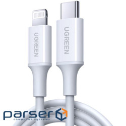 Кабель UGREEN US171 Type-C to Lightning MFi PD 18W 1м White (US171 White 1M)