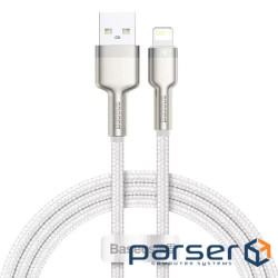Кабель Baseus Cafule Metal USB-Lightning, 2.4A, 1м White (6953156202252)