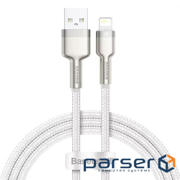 Кабель Baseus Cafule Metal USB-Lightning, 2.4A, 1м White (6953156202252)