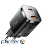 Зарядний пристрій 1xUSB-C + 1xUSB 33W GaN black Essager (ECT33W-GMB01-Z)