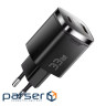 Зарядний пристрій 1xUSB-C + 1xUSB 33W GaN black Essager (ECT33W-GMB01-Z)