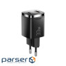 Зарядний пристрій 1xUSB-C + 1xUSB 33W GaN black Essager (ECT33W-GMB01-Z)