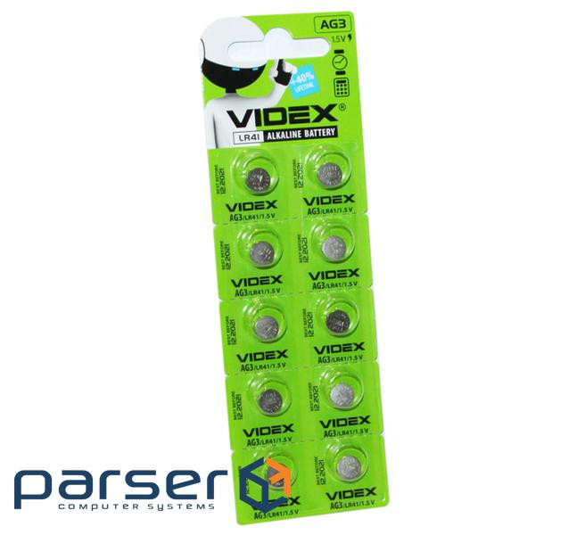 Batteries AG3/ LR41, Videx Excellent!, 10 pcs , Blister