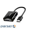 Перехідник HDMI (M) - VGA (F), Ugreen CM611, Black, 20 см (90813)