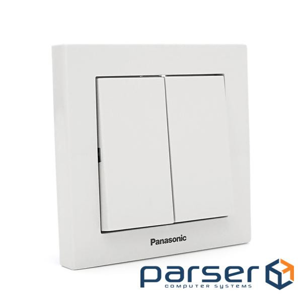 Вимикач Panasonic Karre Plus 55 двоклавішний, білий (WDTC90092WH-UA1)