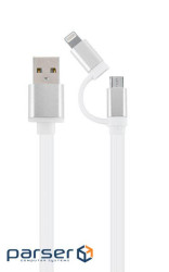 Дата кабель USB 2.0 AM to Lightning/Micro 1.0m Cablexpert (CC-USB2-AM8PmB-1M-SV)