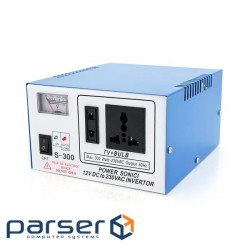 Voltage inverter S-300 (DC:150W), 12 / 220 with approximated sine wave, 2 universal socket, step 