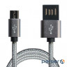 Date cable USB 2.0 AM to Micro 5P 1.0m Grey/Black Grand-X (FM02)