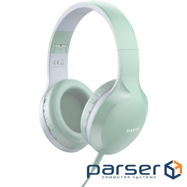 Навушники Havit HV-H100d Green, AUX (3.5мм), 32 Ом, кабель 1.2м (6939119048570)