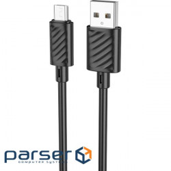 Cable HOCO X88 Gratified USB-A to Micro-USB 1m Black (6931474783325)