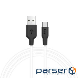 Кабель HOCO X21 USB to Type-C 2A, 1m, silicone, TPE connectors, Black+White (6957531071402)