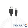 Кабель HOCO X21 USB to Type-C 2A, 1m, silicone, TPE connectors, Black+White (6957531071402)