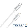 Дата кабель USB-C to Lightning 1.0m PD30W zinc alloy braided white ColorWay (CW-CBPDCL098-WT)