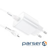 Зарядний пристрій HOCO N22 Jetta USB-C PD25W + cable USB-C to Lightning White (6931474760074)