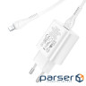 Зарядний пристрій HOCO N22 Jetta USB-C PD25W + cable USB-C to Lightning White (6931474760074)