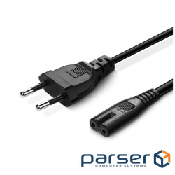 Кабель живлення від мережі PC-184, Black, 2 м, ColorWay, CEE 7/16 - IEC C7, 2x0.5 мм2 (CW-CBP085-BK)