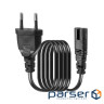 Кабель живлення від мережі PC-184, Black, 2 м, ColorWay, CEE 7/16 - IEC C7, 2x0.5 мм2 (CW-CBP085-BK)