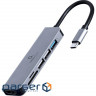 Док станція CABLEXPERT 6-in-1 USB-C to HDMI/USB3.1/USB2.0/CR (A-CM-COMBO6-02)