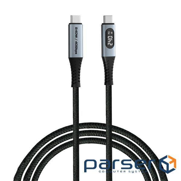 Дата кабель USB-C to USB-C 1.2m with display 240W black Verbatim (31849)