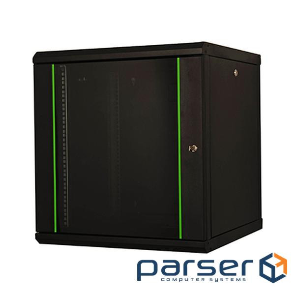 Шафа настінна Lande Proline 7U 19" 600x600, скло, чорна (LN-PR07U6060-BL-111)