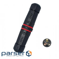 Перехідник живлення IEC(FreeEnd),кабельна муфта 115mm 3pin IP68,чорний (62.09.8339-1) (62.09.8339-1)