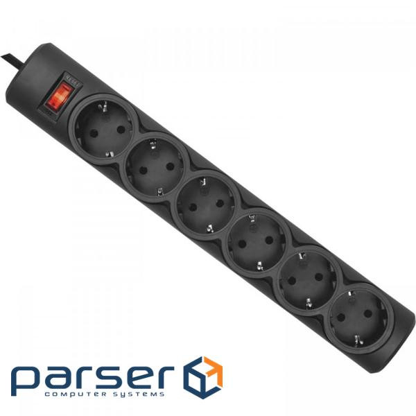 Мережевий фільтр DEFENDER DFS 153 Black, 6 розеток, 3м (994950)