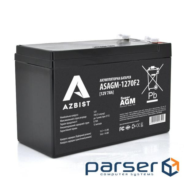 Акумуляторна батарея Azbist 12V 7AH (ASAGM-1270F2/01350) AGM