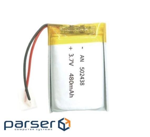 Літій-полімерний акумулятор 5*24*38mm (Li-ion 3.7В 480мА&middot,ч) (502438)