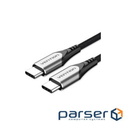 Дата кабель USB-C to USB-C 2.0m aluminum gray Vention (TADHH)