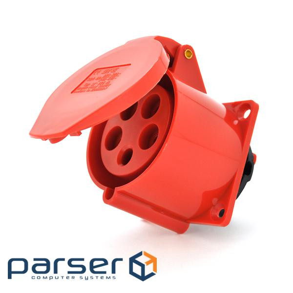 Розетка накладна пряма SF-325, 5 полюсів, 3Р + N + E, 32А , 380V, IP44