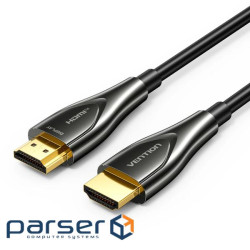 Кабель мультимедійний HDMI M to HDMI M 80.0m 4K60Hz fiber optic black Vention (ALSBAF)