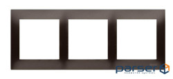 Рамка розетки Premium 3х, коричневый (DR3/46)