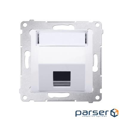 Розетка информационная угловая Premium 1xRJ45 Keystone, белый (DKP1S.01/11)