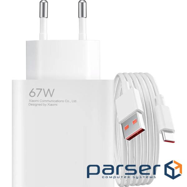 Зарядний пристрій XIAOMI 67W HyperCharge Combo White w/Type-C cable (BHR9465EU)