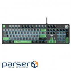 Wired keyboard AULA F2088 PRO Black/Gray, plus 9 Green keys KRGD blue EN/UA (6948391234892)