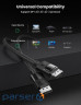 Кабель UGREEN DP114 DP1.4 Male to Male Plastic Case Braided Cable DisplayPort 2м Black (80392)