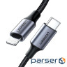 Кабель UGREEN US304 Type-C to Lightning PD36W MFi 1м Black (US304 Black 1M)