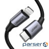 Кабель UGREEN US304 Type-C to Lightning PD36W MFi 1м Black (US304 Black 1M)