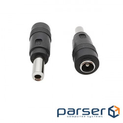 Power adapter Jack DC M/F, 5.5x2.5mm to 5.5x2.1mm adapter, black (84.00.7107-1)