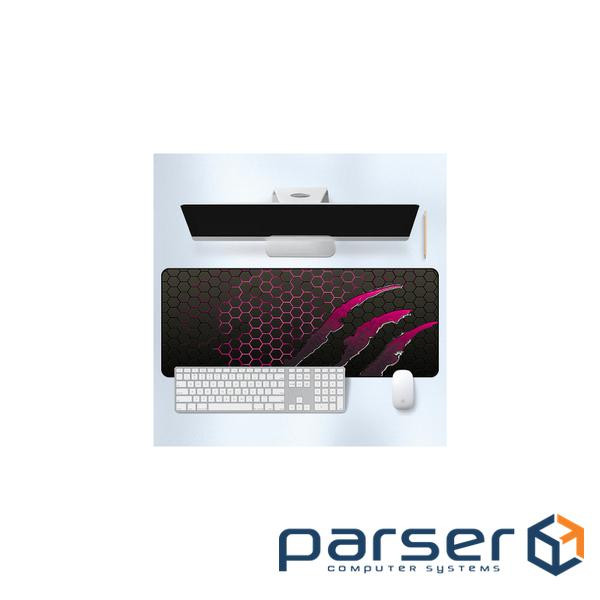 Килимок 300*800 тканинний Honeycomb з боковою прошивкою, товщина 2 мм, колір Black / Pink, П (S2382) (S2382)