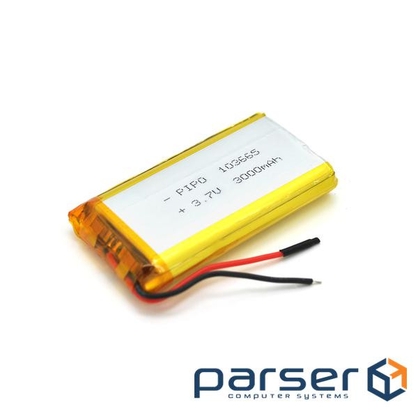 Літій-полімерний акумулятор 10*36*65mm (Li-ion 3.7В 3000мА&middot,год) (103665) ) (103665)