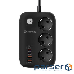 Фільтр живлення ColorWay CW-CHE34PDB 3 троянд /4USB GaN3 Pro