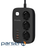 Фільтр живлення ColorWay CW-CHE34PDB 3 троянд /4USB GaN3 Pro